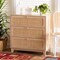 Baxton Studio Elsbeth Japandi Oak Brown Finished Wood and Natural Rattan 3-Drawer Storage Cabinet 227-12953-ZORO - alternate 7